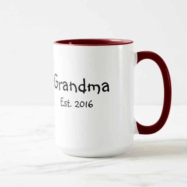 Grandma - Established 2016 - 15 oz Coffee Mug (Right)