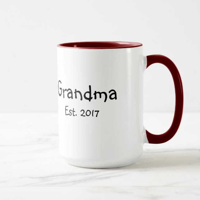 Grandma - Established 2017 - 15 oz Coffee Mug (Right)