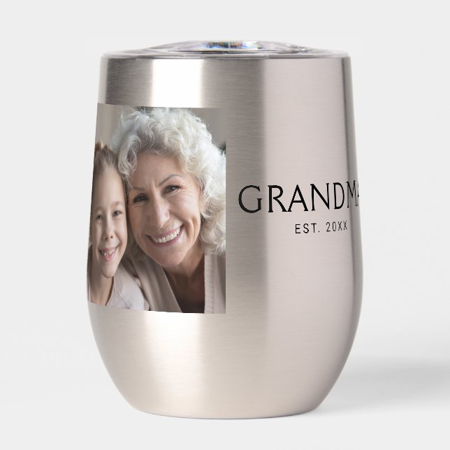 Grandma Established Black Typography Photo (Front)