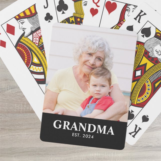 Grandma Established Bold Black Phot Playing Cards (Creator Uploaded)