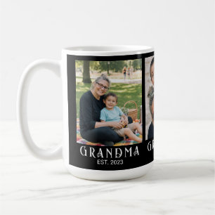 Grandma Established Bold Modern Black 3 Photo Coffee Mug