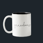 Grandma Established | Grandma Gift Two-Tone Coffee Mug<br><div class="desc">This mug features the text grandma in s beautiful script with "est" and the year! This would make a perfect gift for her for mother's day, Christmas, birthday, or the perfect pregnancy announcement for that unexpected surprise that the soon to be grandma can use forever! Change the colour of the...</div>