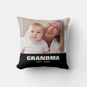 Grandma Established Modern Bold Photo Cushion