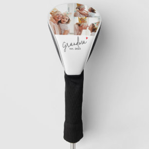 Grandma Established Modern Script 3 Photo Golf Head Cover