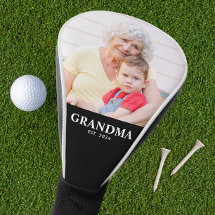 Grandma Established Modern Script Photo Golf Head Cover