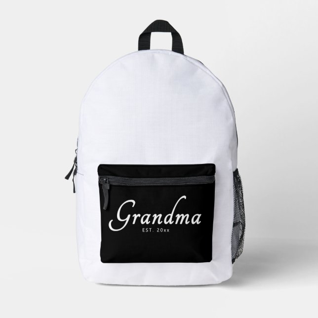 Grandma Established New Grandma Gift  Printed Backpack (Front)