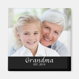 Grandma Established Photo Gift Magnet
