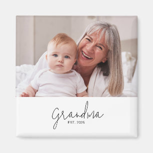 Grandma Established Photo Gift Magnet