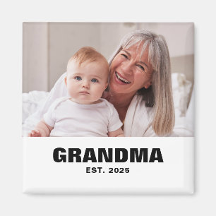 Grandma Established Photo Gift Magnet