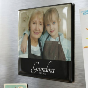 Grandma Established Photo Gift Magnet