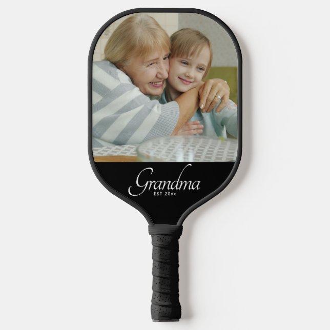 Grandma Established Photo Gift Pickleball Paddle (Front)