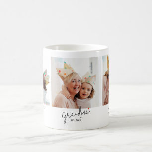 Grandma Established Script 3 Photo Coffee Mug