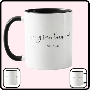 Grandma Established Script Custom Year  Mug