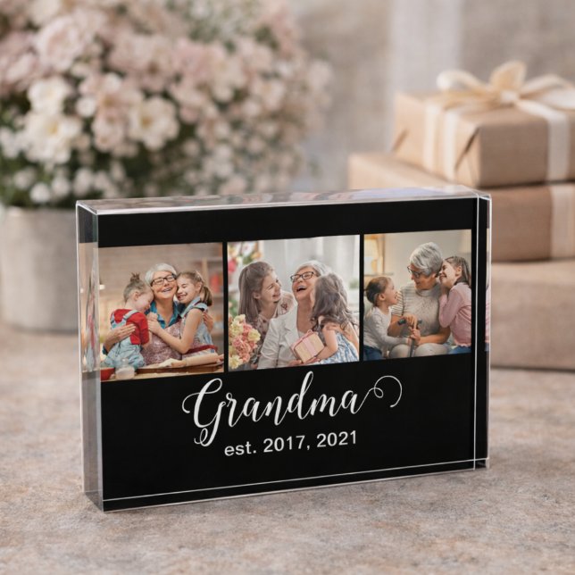 Grandma Established Script Gift 3 Photo (Creator Uploaded)