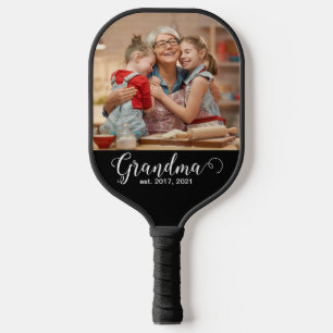 Grandma Established Script Gift Photo Pickleball Paddle