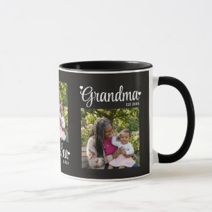 Grandma Established Script Mum Photo Gift Mug