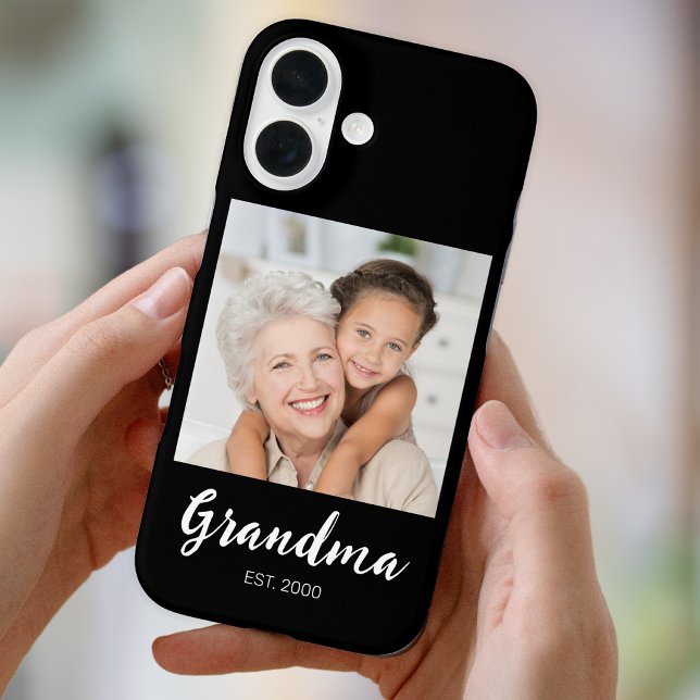 Grandma Established Script Photo Black Case-Mate  iPhone 16 Case (Creator Uploaded)