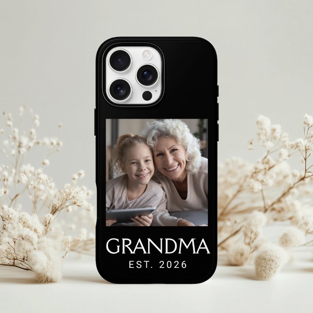 Grandma Established Typography Photo Black Case-Mate iPhone Case (Creator Uploaded)