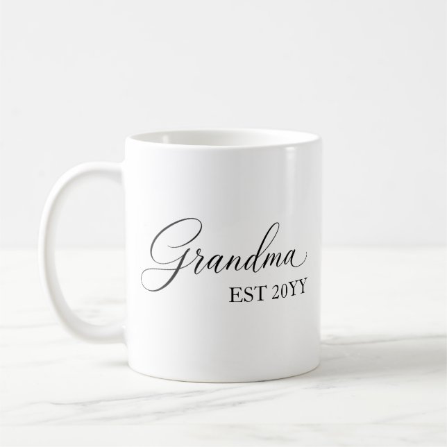 Grandma Established [Year] – Personalised  Coffee Mug (Left)