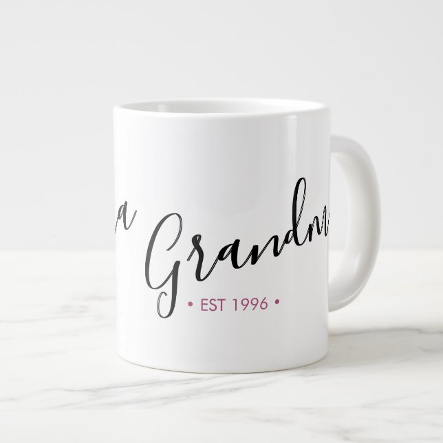 Grandma Established Year Personalised Large Coffee Mug (Front Right)