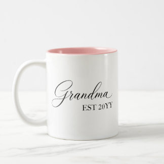 Grandma Established [Year] – Personalised  Two-Tone Coffee Mug