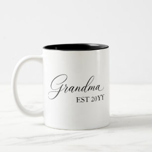 Grandma Established [Year] – Personalised  Two-Tone Coffee Mug