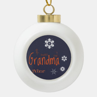 Grandma Evening Snowflakes Word Art Ornament