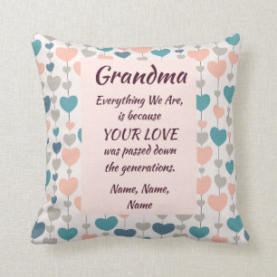 Grandma Everything We Are - Your Love - Add Names Cushion