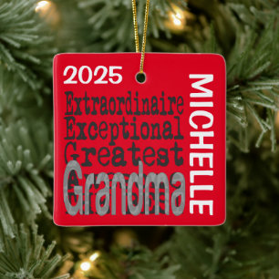 Grandma Extraordinaire CUSTOM Ceramic Ornament