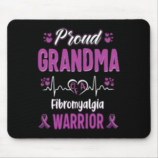 Grandma Fibromyalgia Warrior Awareness Ribbon Purp Mouse Mat