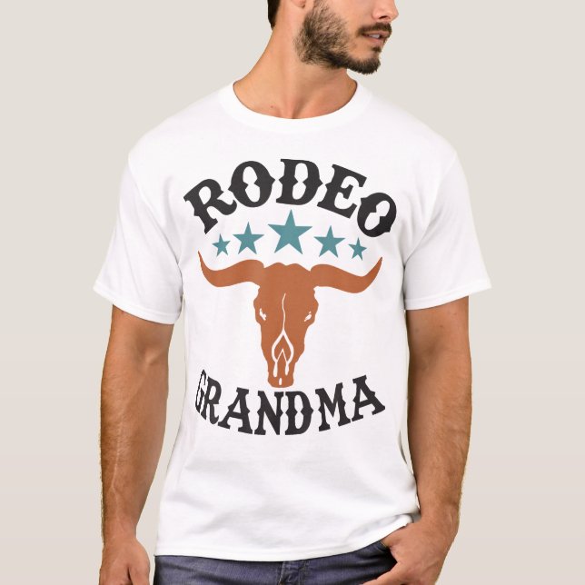 Grandma First Birthday Cowboy Western Rodeo Party  T-Shirt (Front)