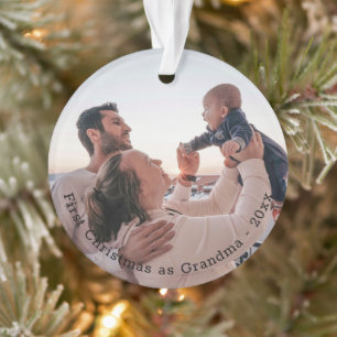Grandma First Christmas Personalised Photo Ornament