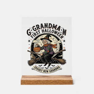 Grandma First Halloween Vintage Witch Shirt_1 Acrylic Sign