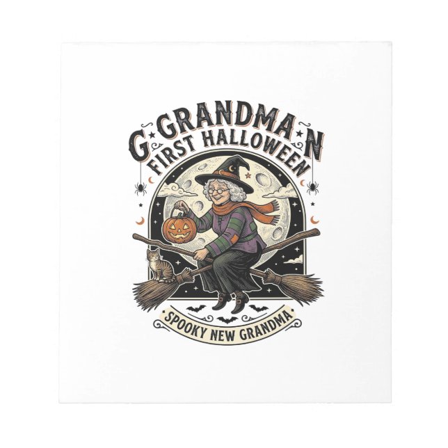 Grandma First Halloween Vintage Witch Shirt_1 Notepad (Front)