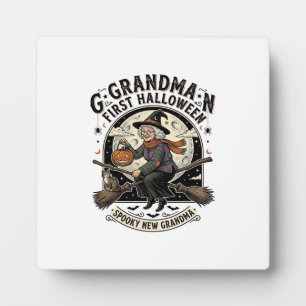 Grandma First Halloween Vintage Witch Shirt_1 Plaque