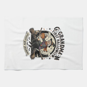 Grandma First Halloween Vintage Witch Shirt_1 Tea Towel