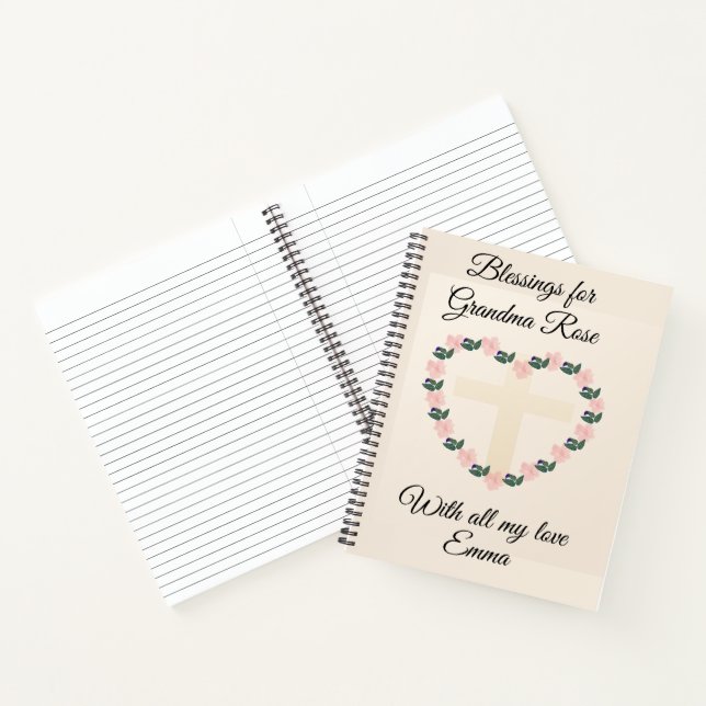 Grandma Floral Heart Notes Notebook (Inside)