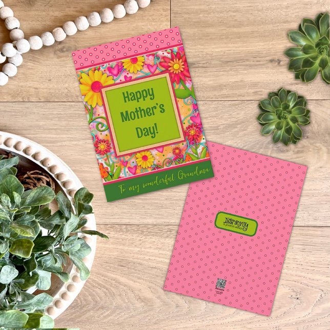 Grandma Floral Hearts Pretty Unique Mother’s Day Card (Creator Uploaded)
