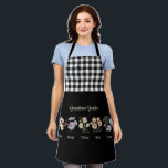 Grandma Flower Garden Custom 5 Name Vintage Floral Apron<br><div class="desc">This Grandma's Garden Flower and Grandkids Name custom design is a delightful blend of vintage charm and personalised warmth. It is the perfect addition to any grandmother's haven, bringing the beauty of a botanical garden right into her home. Featuring a stunning vintage flower illustration that captures the essence of grandma's...</div>