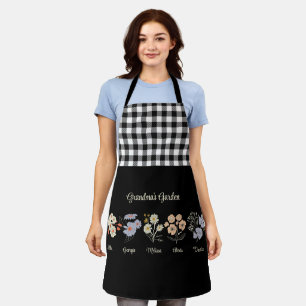 Grandma Flower Garden Custom 5 Name Vintage Floral Apron