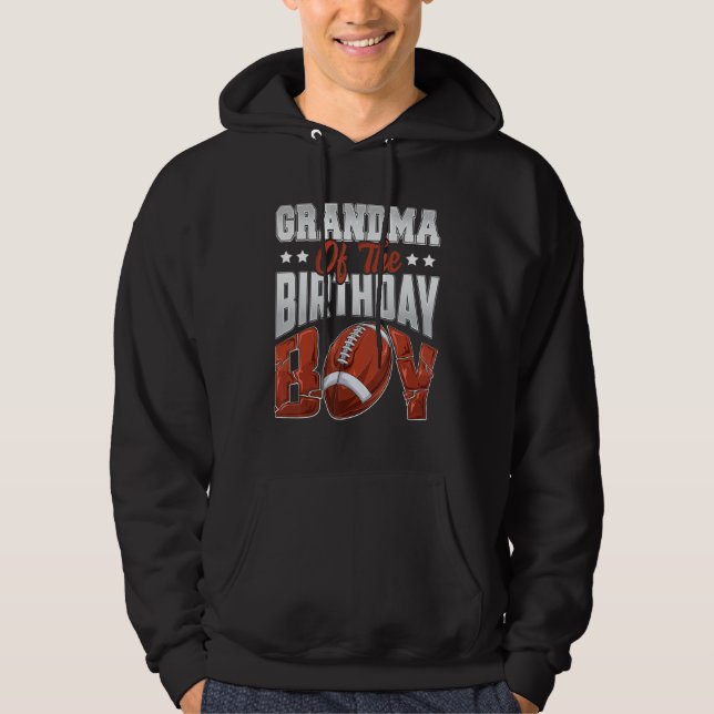 Grandma Football birthday Boy Family Baller b-day  Hoodie (Front)