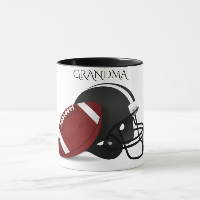 GRANDMA football two toned mug. Mug (Center)