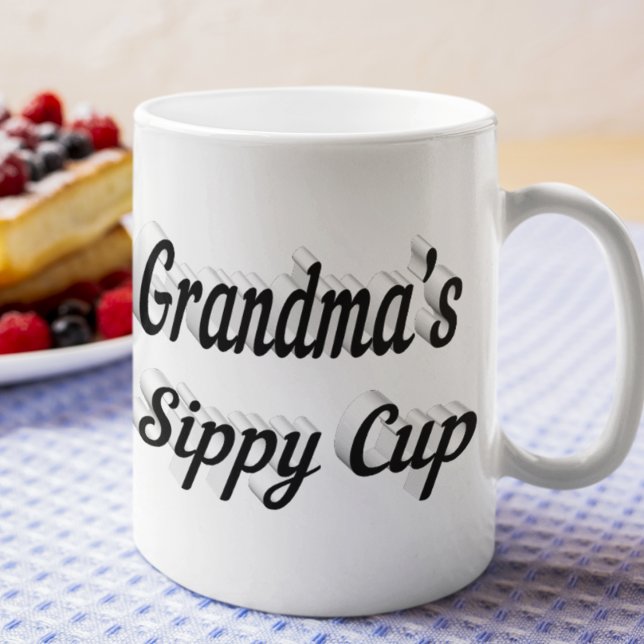 Grandma funny coffee quote black half text coffee mug (Creator Uploaded)