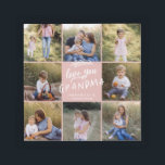 Grandma gift 8 photo grandchild simple typography  acrylic tray<br><div class="desc">Grandma gift 8 photo grandchild simple modern script typography tray gift pink design.</div>