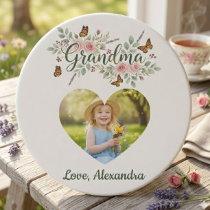 Grandma Gift Coaster - Floral Photo