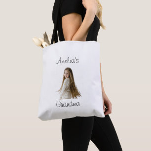 Grandma Gift – Grandchild Name & Photo -  Tote Bag