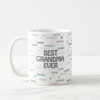 Grandma Gift Grandchildren 5-7 Names Coffee Mug