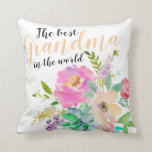 Grandma Gift Mother's Day Pillow Flowers Nana Gift<br><div class="desc">This beautiful throw pillow is sure to make Grandma smile! Perfect for Mother's Day,  a birthday,  or just to show your love! Personalise this with the title of your choosing (Grandma,  Grammy,  Nana,  etc.).</div>