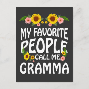 Grandma Gift My Favourite People Call Me Gramma Postcard