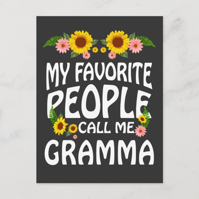 Grandma Gift My Favourite People Call Me Gramma Postcard (Front)